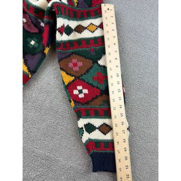 Vintage Graham And Gunn Sweater 1S Multi Color 100% Wool Hand Framed Hong Kong - Picture 9 of 9